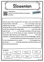 Vorschau - Unterrichtsreihen - Slowenien Lückentext mit Wortspeicher Hörverstehen und Suchsel - Seite 1