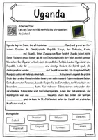 Vorschau - Unterrichtsreihen - Uganda Lückentext mit Wortspeicher Hörverstehen und Suchsel - Seite 1