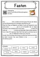 Vorschau - Unterrichtsreihen - Fasten Lückentext mit Wortspeicher Hörverstehen und Suchsel - Seite 1