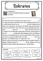 Vorschau - Unterrichtsreihen - Sokrates Lückentext mit Wortspeicher Hörverstehen und Suchsel - Seite 1