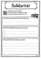 Vorschau - Unterrichtsreihen - Solidarität Lückentext mit Wortspeicher Hörverstehen und Suchsel - Seite 3