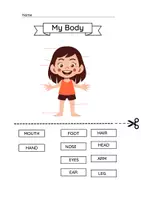 Vista previa - Tarjetas / Manipulativos - Body Parts Worksheet - Portada