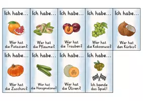 Vorschau - Spiele - Ich habe wer hat | Lesespiel | Obst | Deutsch 1. Klasse - Seite 3