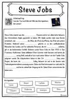 Vorschau - Unterrichtsreihen - Steve Jobs Lückentext mit Wortspeicher Hörverstehen und Suchsel - Seite 1