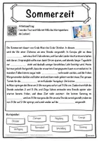 Vorschau - Unterrichtsreihen - Sommerzeit Lückentext mit Wortspeicher Hörverstehen und Suchsel - Seite 1