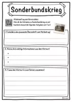 Vorschau - Unterrichtsreihen - Sonderbundskrieg Lückentext mit Wortspeicher Hörverstehen und Suchsel - Seite 3
