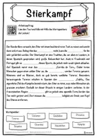 Vorschau - Unterrichtsreihen - Stierkampf Lückentext mit Wortspeicher Hörverstehen und Suchsel - Seite 1