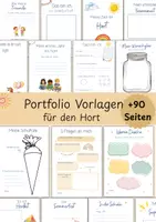 Vorschau - Lehrpläne/Lehrermaterial - Hort Portfolio Vorlagen | Grundschule 1.- 4. Klasse | Material Ordner Erzieher - Deckblatt