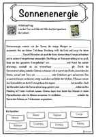 Vorschau - Unterrichtsreihen - Sonnenenergie Lückentext mit Wortspeicher Hörverstehen und Suchsel - Seite 1