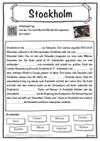 Vorschau - Unterrichtsreihen - Stockholm Lückentext mit Wortspeicher Hörverstehen und Suchsel - Seite 1