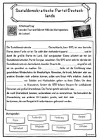 Vorschau - Unterrichtsreihen - Sozialdemokratische Partei Deutschlands Lückentext mit Wortspeicher Hörverstehen und Suchsel - Seite 1