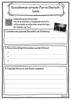 Vorschau - Unterrichtsreihen - Sozialdemokratische Partei Deutschlands Lückentext mit Wortspeicher Hörverstehen und Suchsel - Seite 3