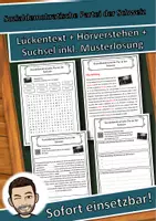 Vorschau - Unterrichtsreihen - Sozialdemokratische Partei der Schweiz Lückentext mit Wortspeicher Hörverstehen und Suchsel - Deckblatt