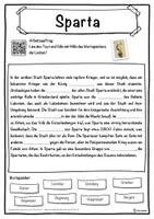 Vorschau - Unterrichtsreihen - Sparta Lückentext mit Wortspeicher Hörverstehen und Suchsel - Seite 1