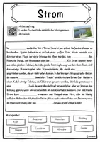 Vorschau - Unterrichtsreihen - Strom Lückentext mit Wortspeicher Hörverstehen und Suchsel - Seite 1