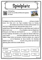 Vorschau - Unterrichtsreihen - Spielplatz Lückentext mit Wortspeicher Hörverstehen und Suchsel - Seite 1