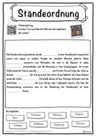 Vorschau - Unterrichtsreihen - Ständeordnung Lückentext mit Wortspeicher Hörverstehen und Suchsel - Seite 1