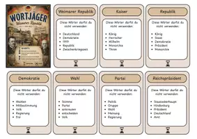 Vorschau - Spiele - Wortjäger Weimarer Republik – 31 Begriffskarten zur spielerischen Wiederholung - Seite 1