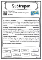 Vorschau - Unterrichtsreihen - Subtropen Lückentext mit Wortspeicher Hörverstehen und Suchsel - Seite 1