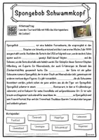 Vorschau - Unterrichtsreihen - Spongebob Schwammkopf Lückentext mit Wortspeicher Hörverstehen und Suchsel - Seite 1
