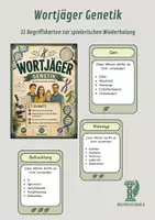 Vorschau - Spiele - Wortjäger Genetik – 31 Begriffskarten zur spielerischen Wiederholung - Deckblatt