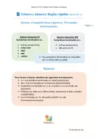 Vorschau - Arbeitsblätter - Género y número - Reglas rápidas + ejercicios (A1.1) - Deckblatt