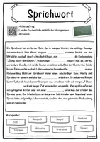 Vorschau - Unterrichtsreihen - Sprichwort Lückentext mit Wortspeicher Hörverstehen und Suchsel - Seite 1