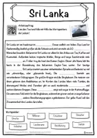 Vorschau - Unterrichtsreihen - Sri Lanka Lückentext mit Wortspeicher Hörverstehen und Suchsel - Seite 1