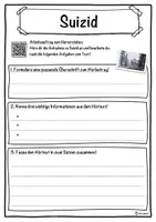 Vorschau - Unterrichtsreihen - Suizid Lückentext mit Wortspeicher Hörverstehen und Suchsel - Seite 3