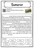 Vorschau - Unterrichtsreihen - Sumerer Lückentext mit Wortspeicher Hörverstehen und Suchsel - Seite 1
