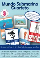 Vista previa - Juegos / Gamificación - Juego de Familias Mundo Submarino • Vocabulario de Animales Marinos •| Desarrollo del Lenguaje • Infantil y Primaria - Portada