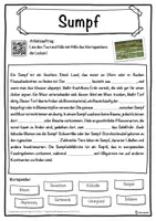 Vorschau - Unterrichtsreihen - Sumpf Lückentext mit Wortspeicher Hörverstehen und Suchsel - Seite 1
