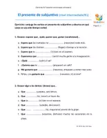 Vorschau - Arbeitsblätter - SUBJUNTIVO presente ¿En qué casos se usa? (B1) - Deckblatt