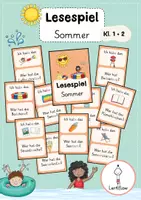 Vorschau - Spiele - Lesespiel Sommer | Lesetraining, Leseförderung, Lesespiel, Ich habe wer hat, Lesen Klasse 1 & Klasse 2, Leseflüssigkeit - Deckblatt