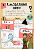 Vorschau - Arbeitsblätter - Escape Room: Nomen Substantive (Klasse 2) #50mal50byextraklasse - Deckblatt