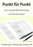 Vorschau - Arbeitsblätter - 20 x Punkt für Punkt - Konzentration/ visuelle Wahrnehmung/ Beruhigung - Klasse 4-9 - Deckblatt
