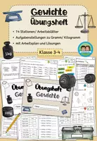 Vorschau - Arbeitsblätter - Gewichte - Übungsheft/ Stationenlernen (Klasse 3-4) #schulstartbyextraklasse - Deckblatt