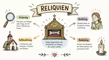 Vorschau - Arbeitsblätter - AB mit Fragen zum Thema "Reliquie" + Lösungsblatt + Mindmap + Infografik - Seite 1