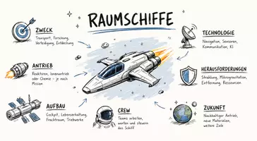 Vorschau - Arbeitsblätter - Arbeitsblätter zum Thema "Raumschiff" + Lösung & MP3 + Infografik - Seite 1