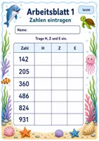 Vorschau - Arbeitsblätter - Stellenwerttafel bis 1000 | Mathematik Klasse 3 | 6 Arbeitsblätter als PDF - Seite 1