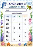 Vorschau - Arbeitsblätter - Stellenwerttafel bis 1000 | Mathematik Klasse 3 | 6 Arbeitsblätter als PDF - Seite 3