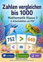 Vorschau - Arbeitsblätter - Zahlen vergleichen bis 1000 | Mathematik Klasse 3 | 6 Arbeitsblätter als PDF - Deckblatt