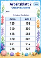 Vorschau - Arbeitsblätter - Zahlen vergleichen bis 1000 | Mathematik Klasse 3 | 6 Arbeitsblätter als PDF - Seite 2