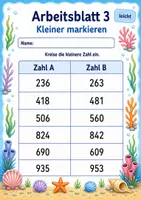 Vorschau - Arbeitsblätter - Zahlen vergleichen bis 1000 | Mathematik Klasse 3 | 6 Arbeitsblätter als PDF - Seite 3