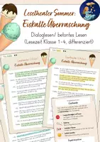 Vorschau - Arbeitsblätter - Lesetheater Sommer: Eis - Dialoglesen/ Rollenlesen - Deckblatt