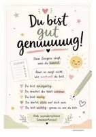 Vorschau - Mal- und Bastelvorlagen - Du bist gut genug - Mutmacher-Karte / Zeugnis - Seite 1