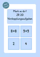Vorschau - Spiele - Merk es dir, ZR 20 Verdopplungsaufgaben - Deckblatt