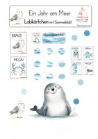 Vorschau - Lehrpläne/Lehrermaterial - Ein Jahr am Meer: Lobkärtchen mit Sammelblatt - Deckblatt