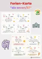 Vorschau - Mal- und Bastelvorlagen - Six Seven Feriengruß/ Zeugnisse/ Sommer - Deckblatt