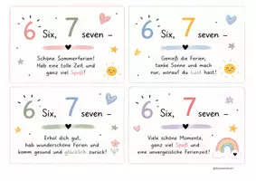 Vorschau - Mal- und Bastelvorlagen - Six Seven Feriengruß/ Zeugnisse/ Sommer - Seite 1